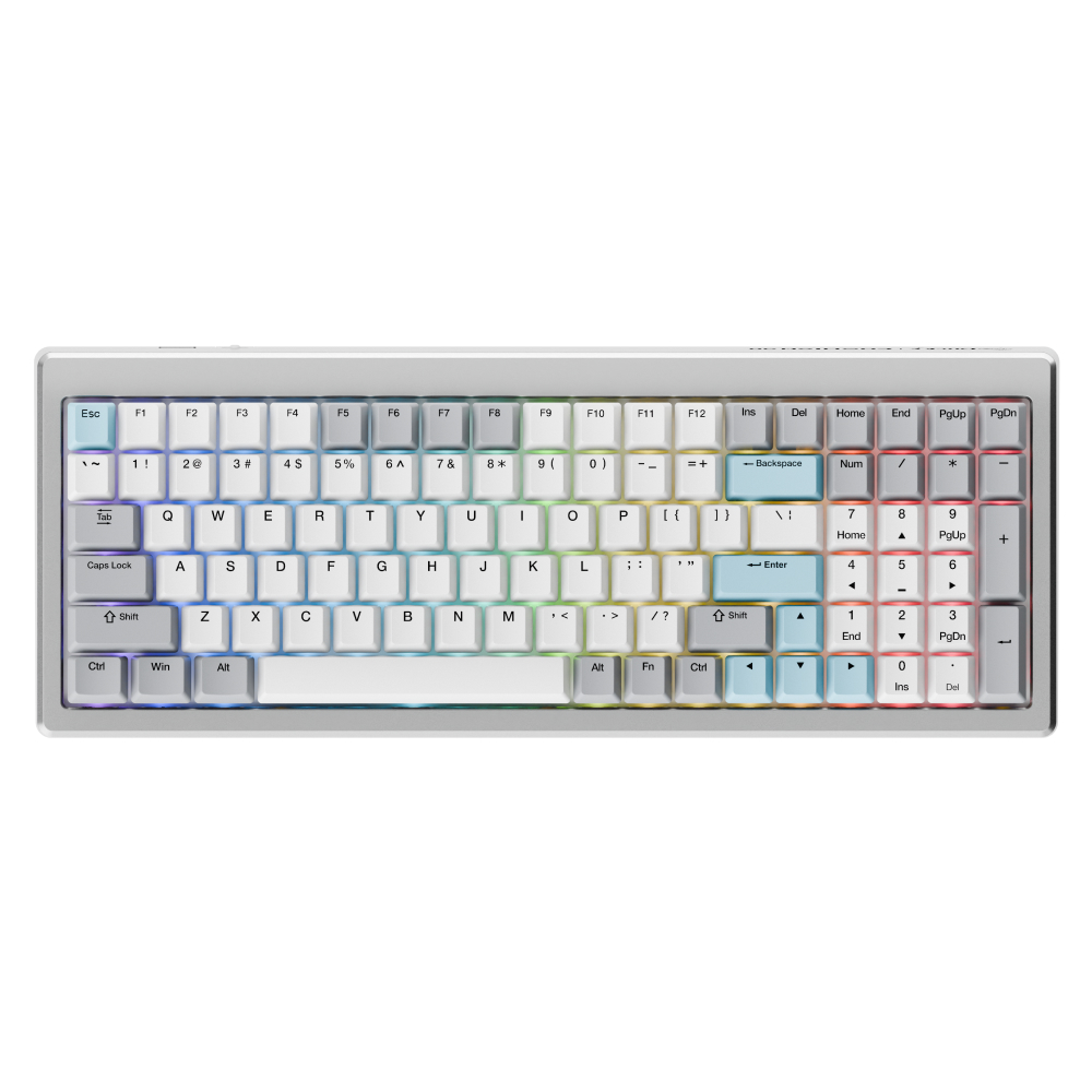 Ducky Cushion 98 Silver Mechanical Keyboard Ducky Silent Red Switch