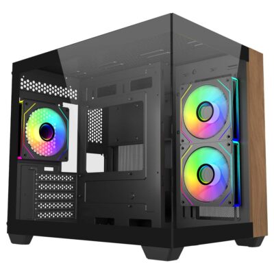 Cooler Master Elite 481 Wood Dual Chamber Case Black