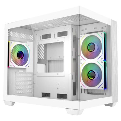 Cooler Master Elite 481 Wood Dual Chamber Case White