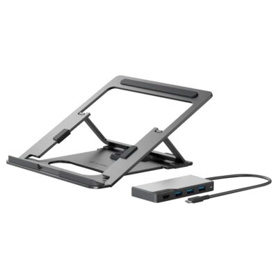 Alogic FLEX Adjustable Laptop Stand with 5-in-1 4K USB-C Hub