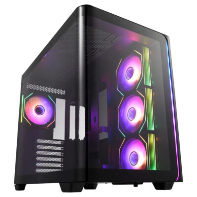 FSP M580 Curved Tempered Glass Mid Tower Case Black