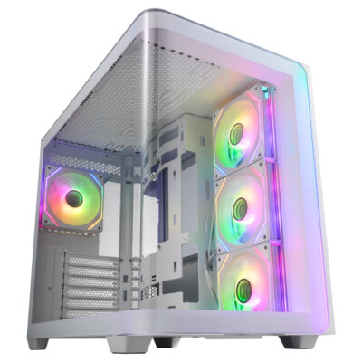 FSP M580 Curved Tempered Glass Mid Tower Case White