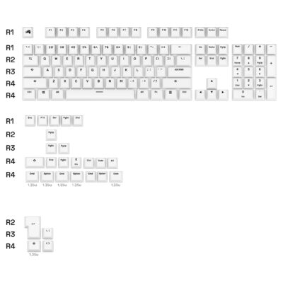 Glorious GPBT Basics Keycaps Classic White