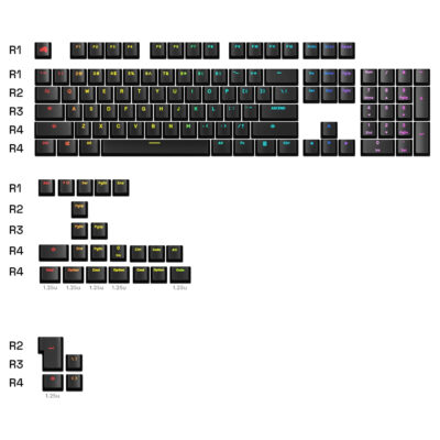 Glorious GPBT RGB Backlit Keycaps Black
