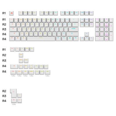 Glorious GPBT RGB Backlit Keycaps White