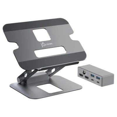 j5create Dual 4K HDMI Docking Laptop Stand Space Grey