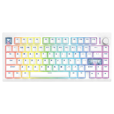 Fantech MAXFIT8 QMK Wireless Mechanical Keyboard White, Brown Switch