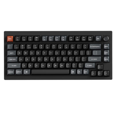Keychron V1 Ultra 8K Wireless Custom Mechanical Keyboard Silk POM Red Switch Black
