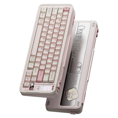 Qwertykeys QK65 MK3 Prebuilt Wireless Mechanical Keyboard White Peach