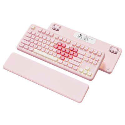 YUNZII B87 QMK-VIA Custom Mechanical Keyboard Pink