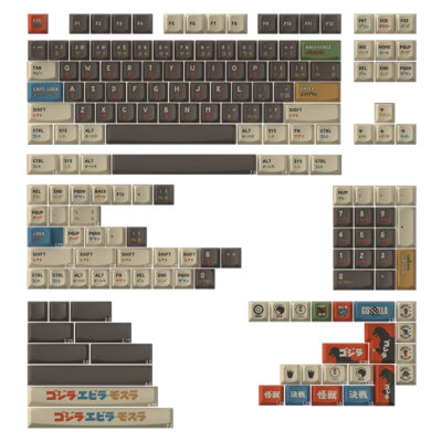 Keytok Smile Black Classic Godzilla Dye Sub PBT Keycaps