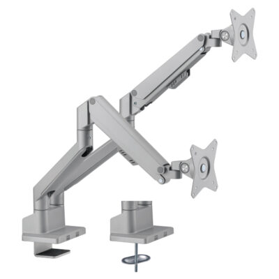 Brateck LDT62-C024-SL Dual Monitor Thin Gas Spring Monitor Arm Silver
