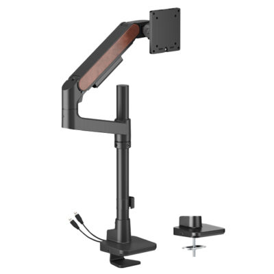 Brateck LDT81N-C012UCP Fusion Heavy-Duty Pole-Mounted Gas Spring Single Monitor Arm