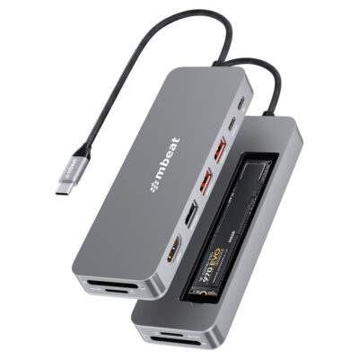 mbeat Elite 9-in-1 USB-C Multiport Hub With Built-in M.2 NVMe SSD Enclosure