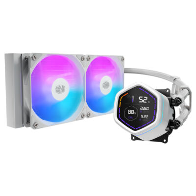 Cooler Master MasterLiquid Core Nex Digital 240 ARGB AIO Liquid CPU Cooler White