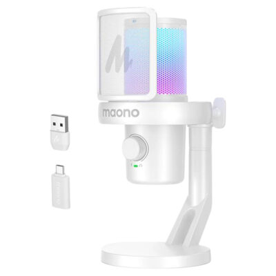Maono DM40 Pro USB/Wireless Gaming Desktop Microphone White