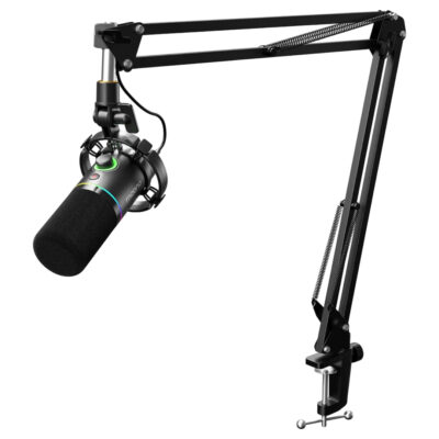 Maono PD200XS USB/XLR Dynamic Microphone Set with Boom Arm Black