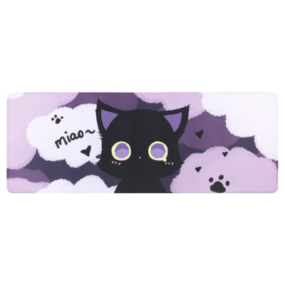 YUNZII Black Cat Mouse Pad Desk Mat