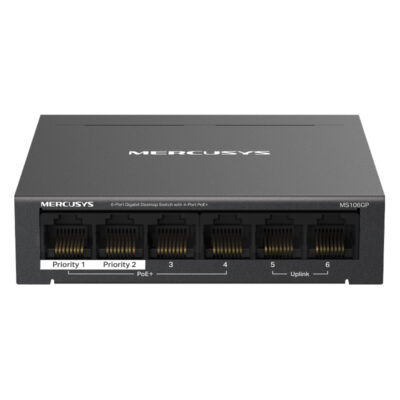 Mercusys MS106GP 6 Port Gigabit Desktop Switch With 4 Port PoE+