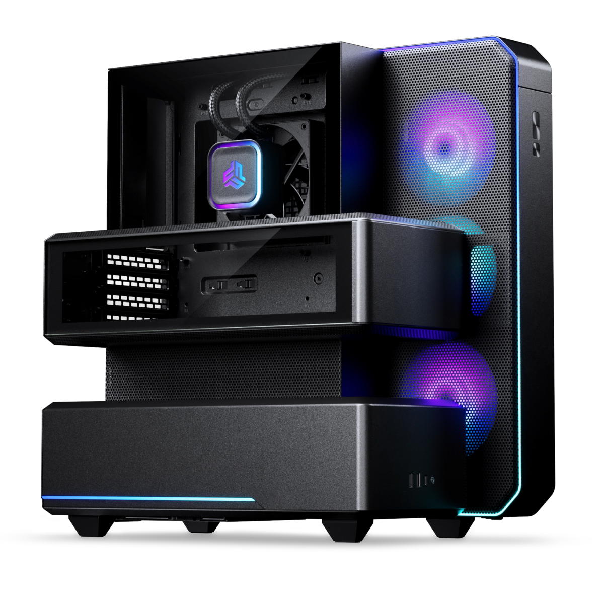 Phanteks EX5 Plus Premium Airflow Case with 360 AIO Cooler Satin Black