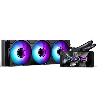 Phanteks Glacier One 360M25 LCD AIO Liquid CPU Cooler Black