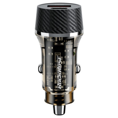 RockRose Explorer G48 48W Max Dual Port Transparent Car Charger