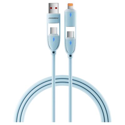 Rockrose Hercules Quad-Core 60W Max Silicone 4-in-1 Fast Charging Cable