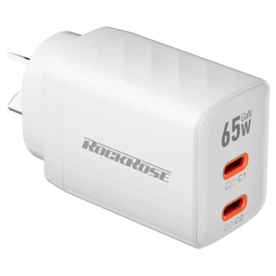 Rockrose Casa II G65 65W Dual USB-C Port GaN Power Adapter