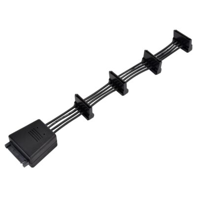 SilverStone 4 Way SATA Power Splitter Cable Black