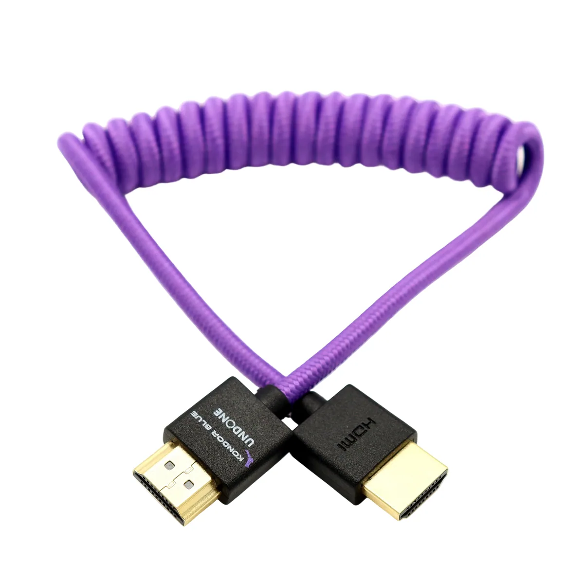 Kondor Blue Gerald Undone MK2 Coiled High-Speed HDMI Cable (30 to 60cm, Purple)
