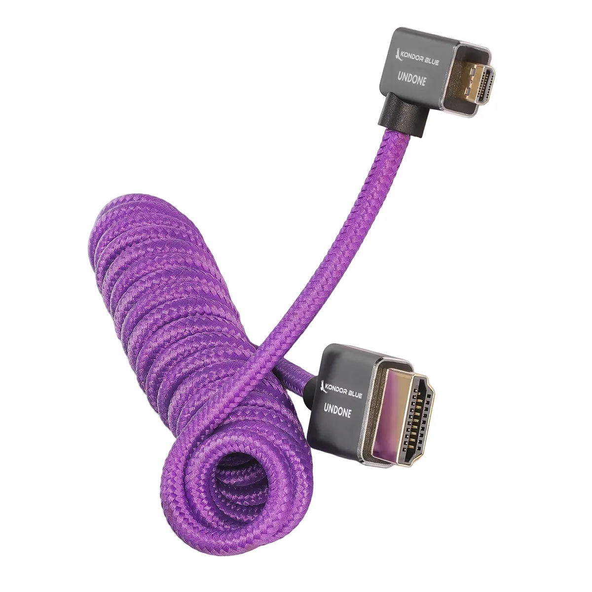 Kondor Blue Gerald Undone Right-Angle Micro-HDMI to HDMI Cable (Limited Purple, 30 to 60cm)