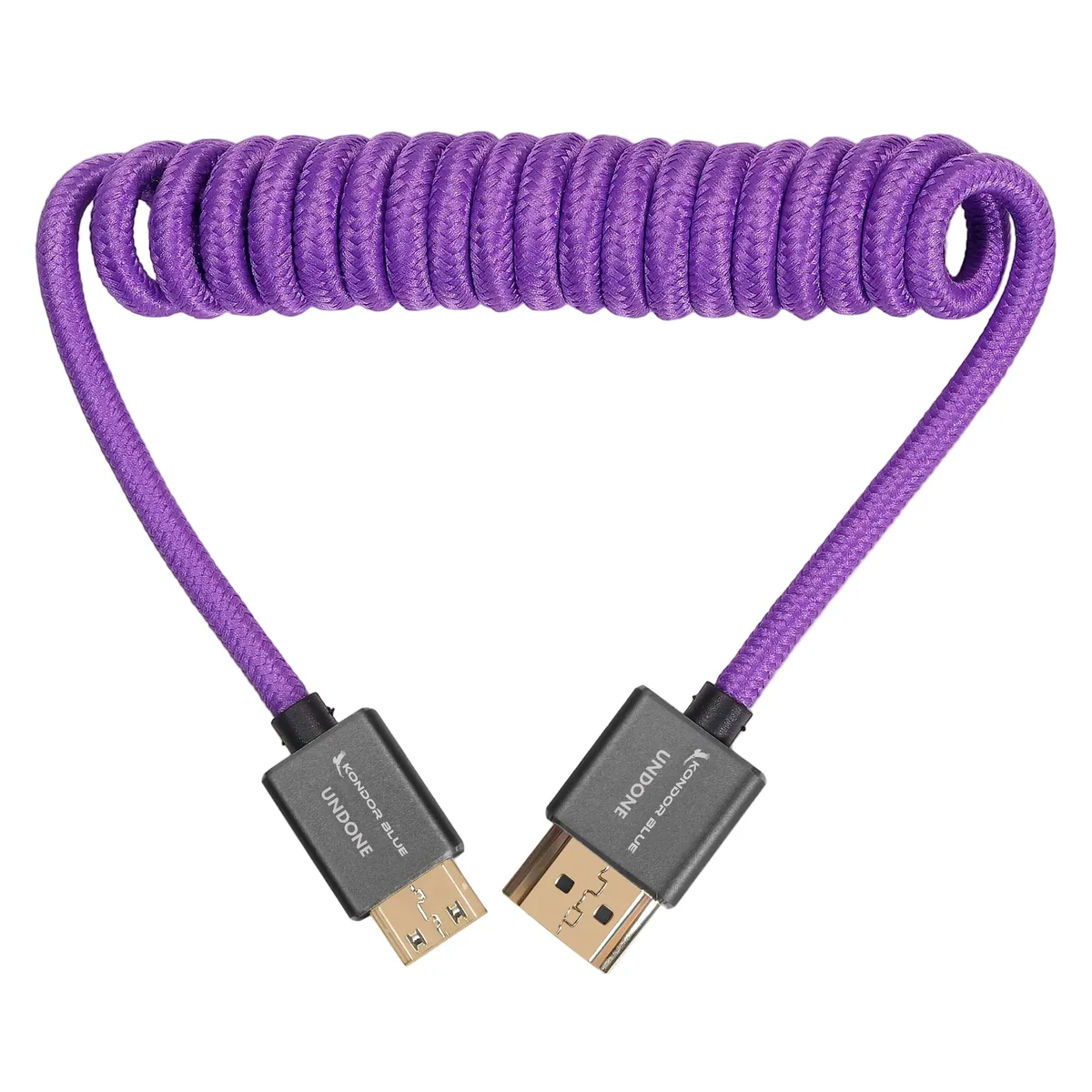 Kondor Blue Gerald Undone MK2 Mini HDMI to Full HDMI Cable 30-60cm (12″-24″) Coiled (Purple)