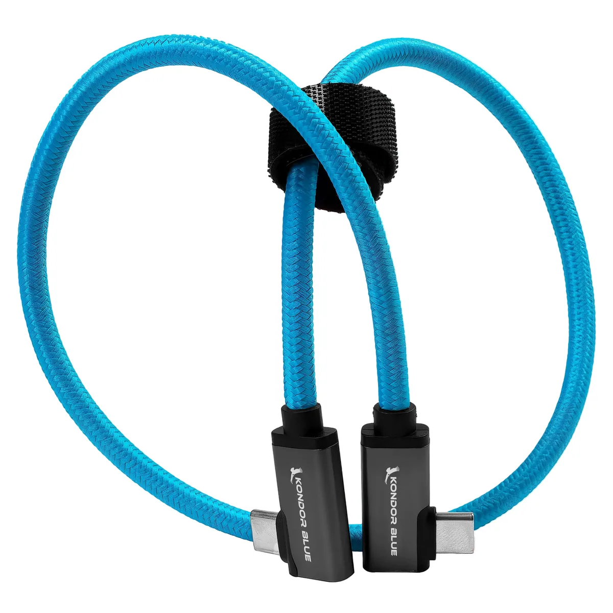 Kondor Blue Dual Right-Angle USB-C Cable (45cm)