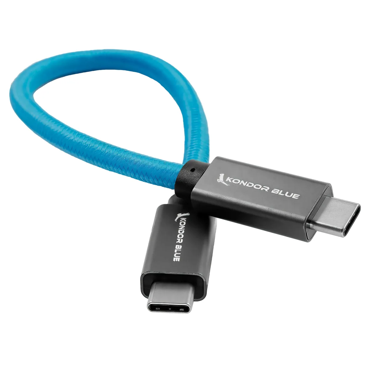 Kondor Blue Dual Right-Angle USB-C Cable (45cm)