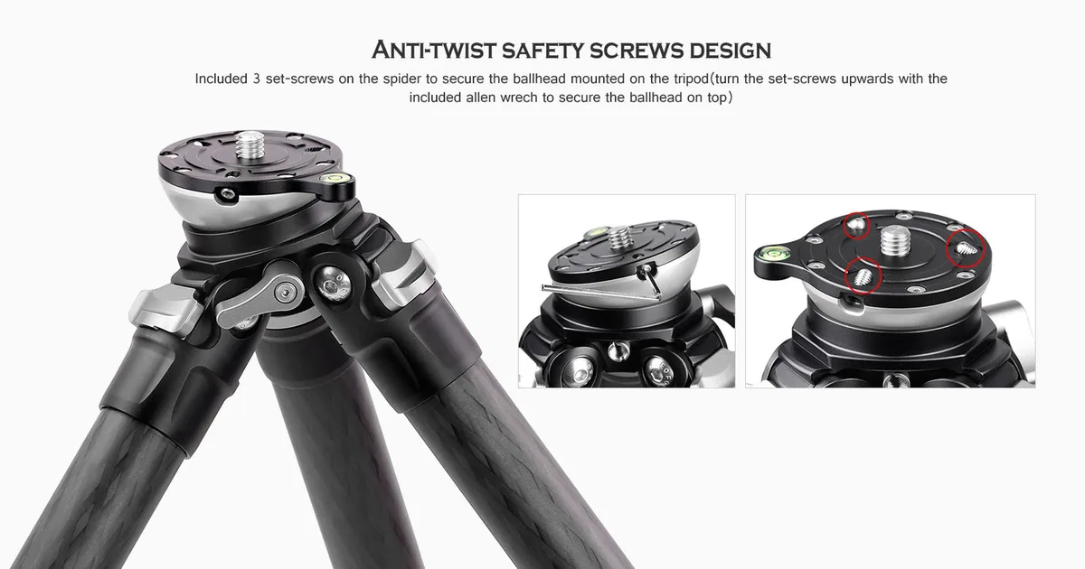 Leofoto LS-284CEX Ranger Series Carbon Fibre Tripod with 15 Degree Leveling Base (Black)