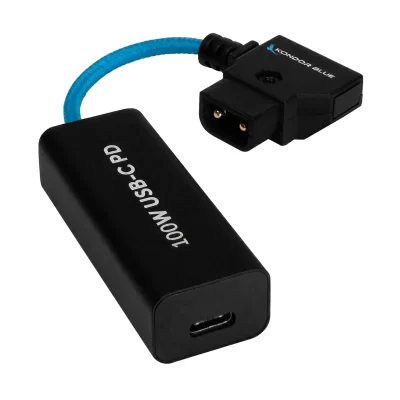 Kondor Blue D-Tap to Female USB-C PD 2-Way Battery Charging Power Cable (15cm)