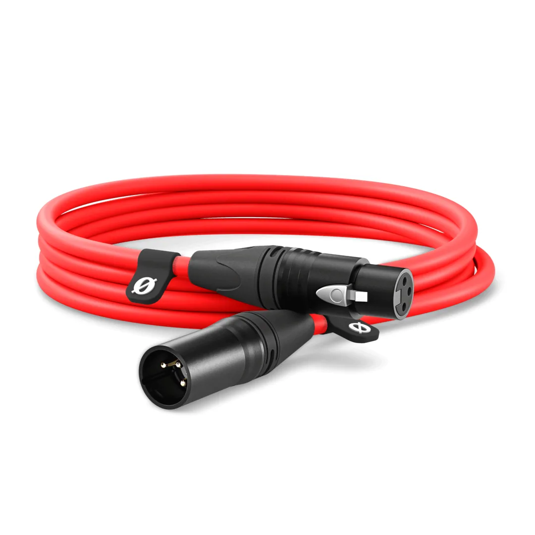 RODE XLR Male to XLR Female Cable (Red, 3m)
