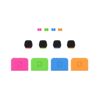 RODE COLORS 3 Set of Color-Coded Windshields, Rings & Tags for Wireless GO & Lavalier II (Set of 4)