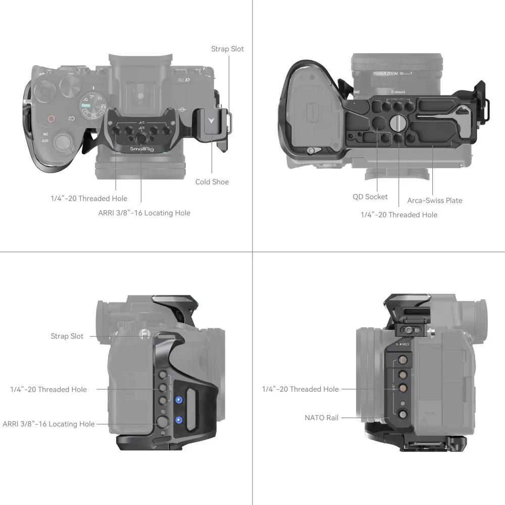 SmallRig 4308 “Rhinoceros” Cage Kit for Sony Alpha 7R V / Alpha 7 IV / Alpha 7S III