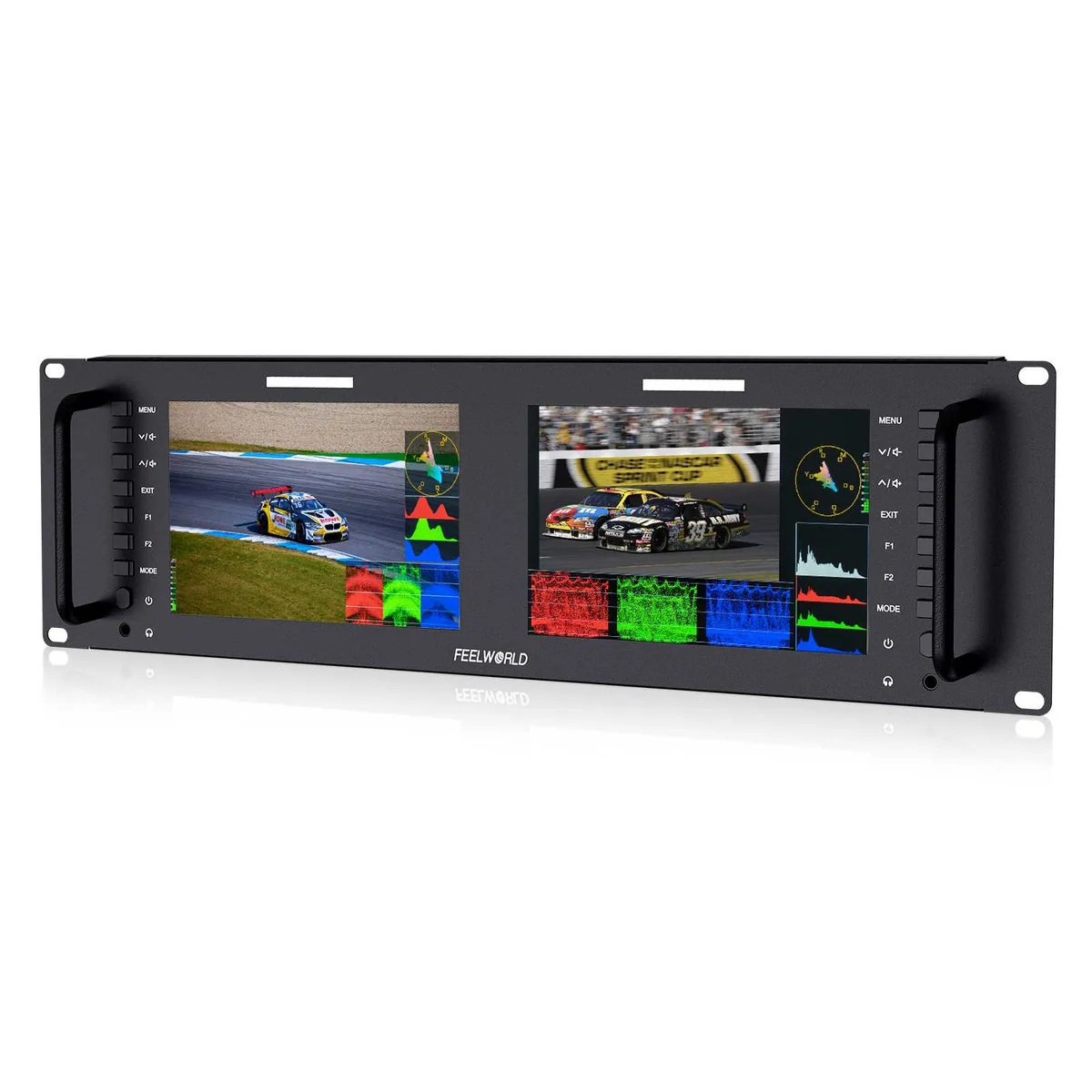 FeelWorld D71 PLUS Dual 7″ 3 RU Rackmount 4K HDMI/SDI Monitor