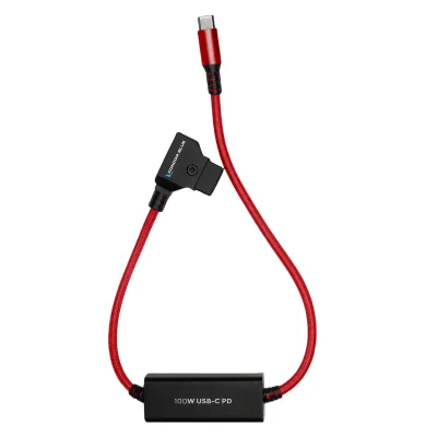Kondor Blue D-Tap to USB-C Power Delivery Cable for Mirrorless Cameras (40cm, Cardinal Red)