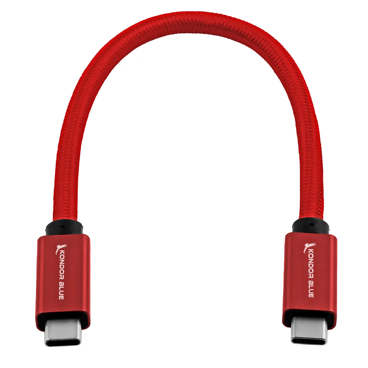 Kondor Blue Right-Angle USB-C 3.1 Gen 2 Cable (20cm, Raven Black)
