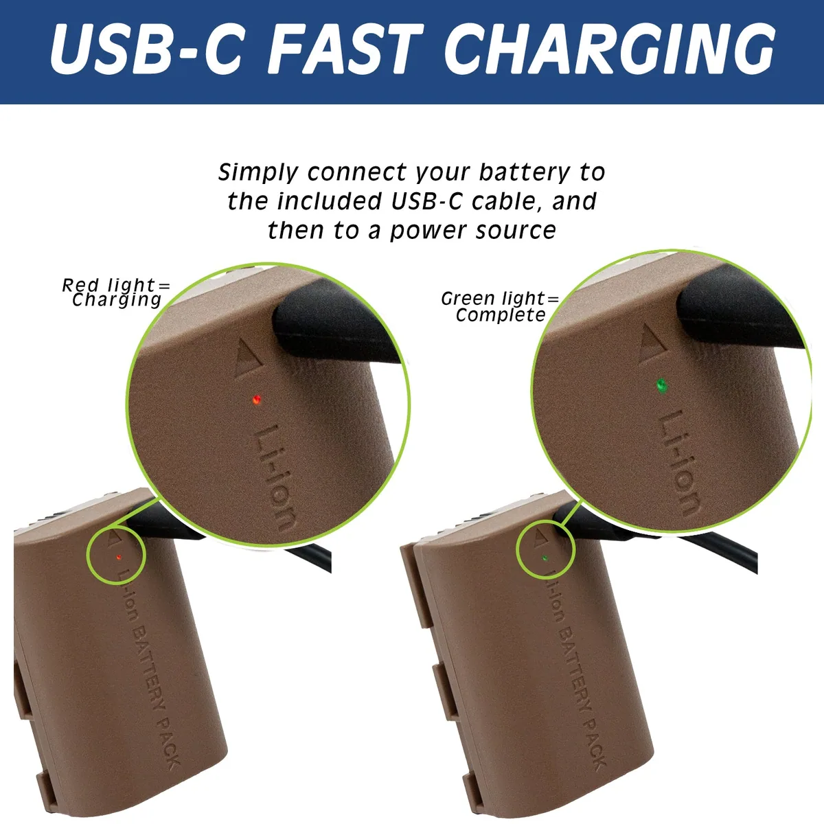 Wasabi Power LP-E6 Canon Battery (USB-C Charging)