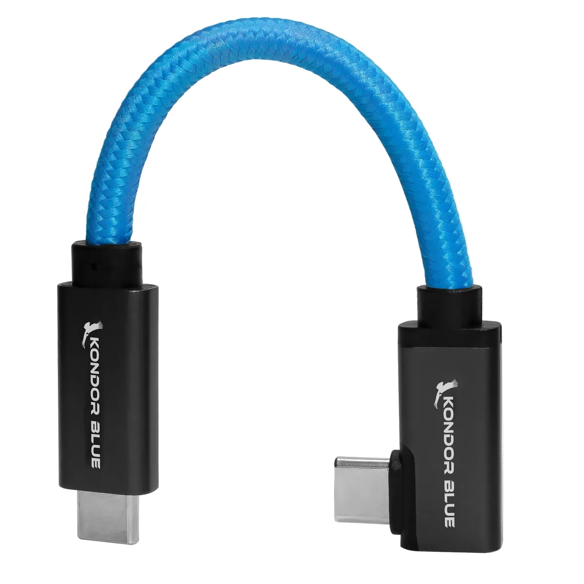 Kondor Blue Right-Angle USB-C 3.1 Gen 2 Cable (13cm)
