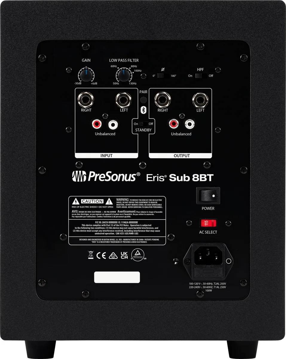 PreSonus Eris Sub 8BT Powered 8″ Bluetooth Studio Subwoofer
