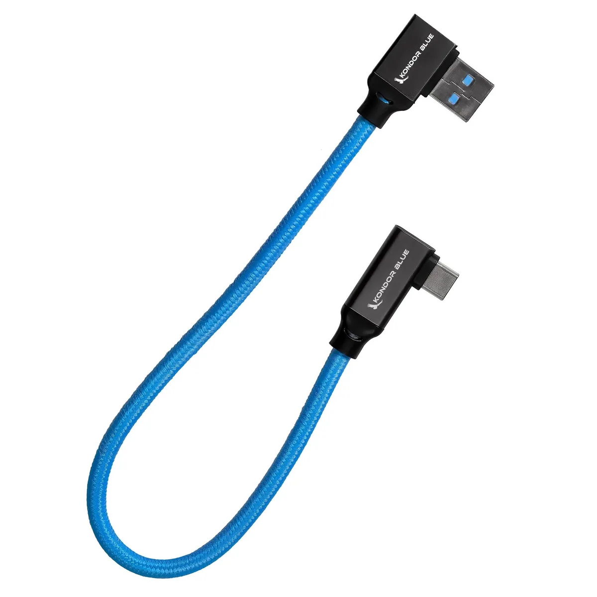 Kondor Blue 30cm USB-C to USB-A Right Angle Cable (Blue)
