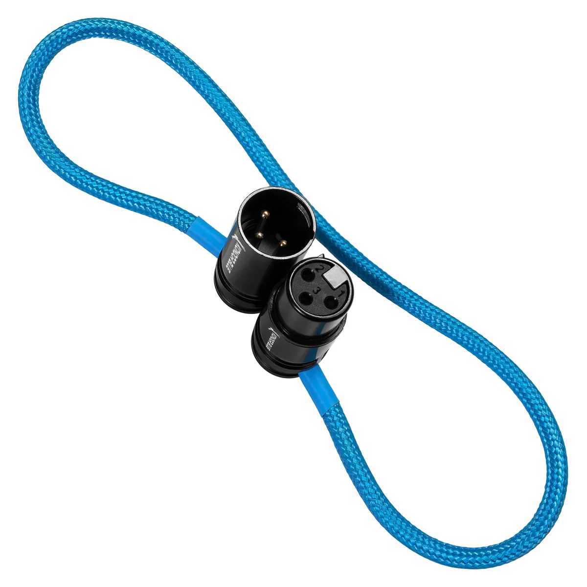 Kondor Blue Straight Low-Profile Right-Angle XLR Cable (40cm, Blue)