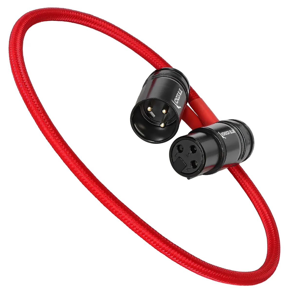 Kondor Blue Straight Low-Profile Right-Angle XLR Cable (40cm, Blue)