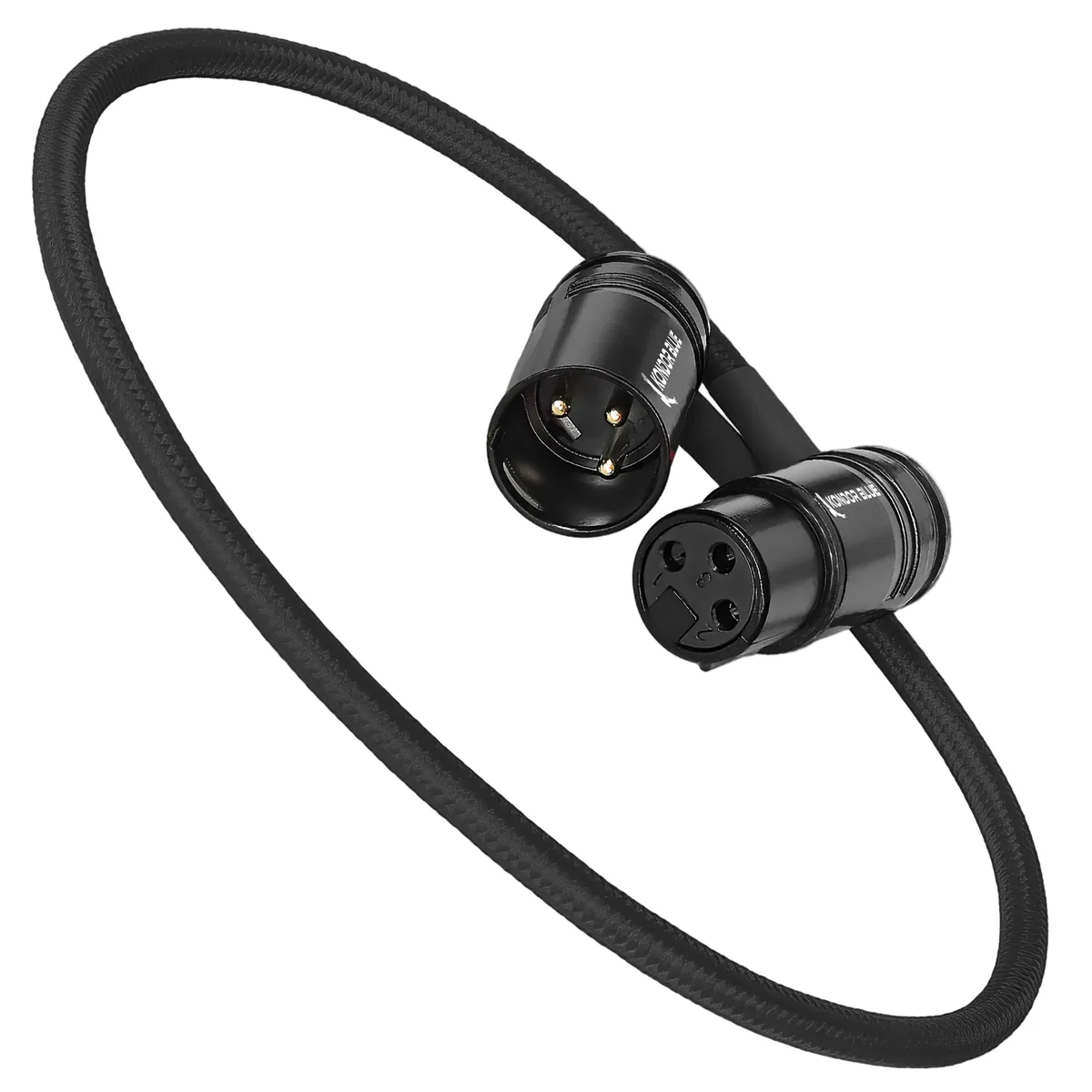 Kondor Blue Straight Low-Profile Right-Angle XLR Cable (40cm, Blue)