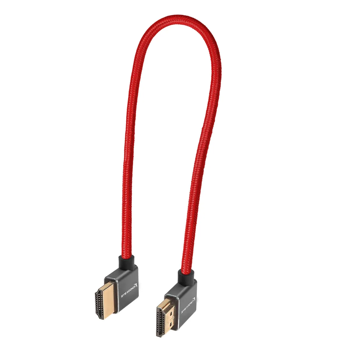Kondor Blue Right-Angle to Left-Angle High-Speed HDMI Cable (Raven Black, 30cm)